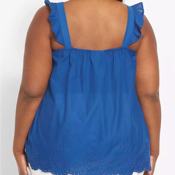 Lane Bryant Classic Square-Neck Sleeveless Embroidered Tank Plus Size 24 - Picture 2 of 9